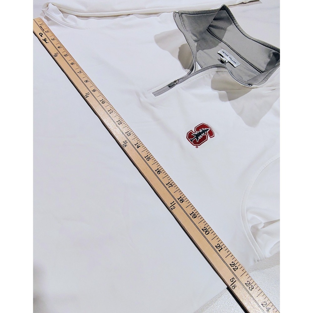 Peter Millar Stanford Cardinal Perth 1/4 Zip Men's M White Pullover Performance - Picture 9 of 14